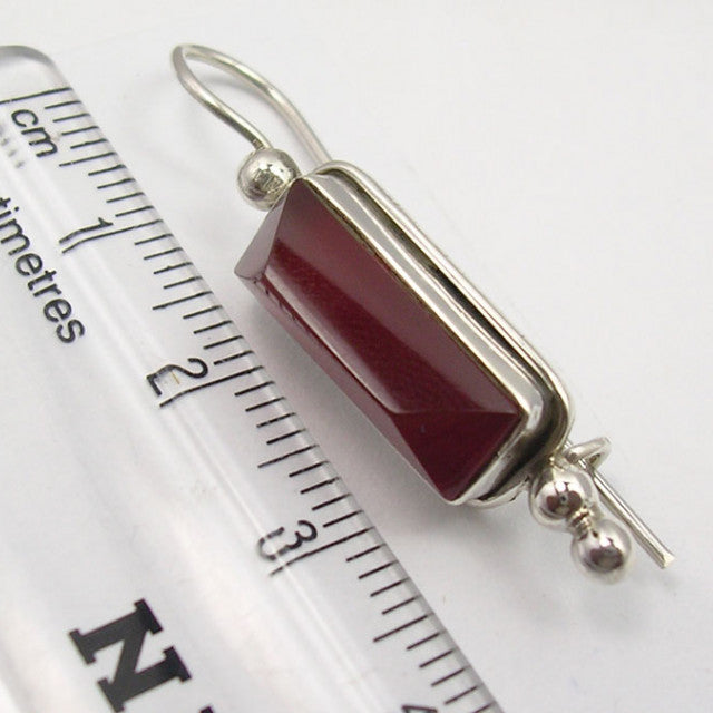 Cercei Argint 925 cu Carnelian, 3.9 cm lungime