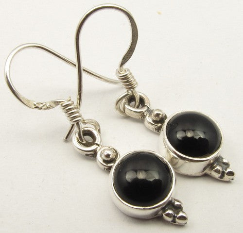 Cercei Argint 925 cu Onix Negru 3 cm lungime