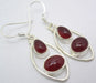Cercei Argint 925 cu Carnelian, 4.2 cm lungime