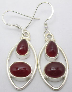 Cercei Argint 925 cu Carnelian, 4.2 cm lungime