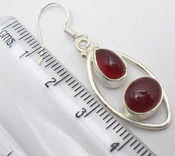 Cercei Argint 925 cu Carnelian, 4.2 cm lungime