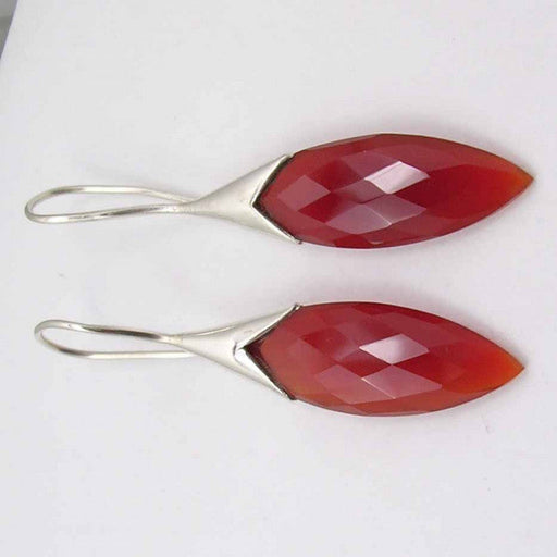 Cercei Argint 925 cu Carnelian 4.4 cm lungime