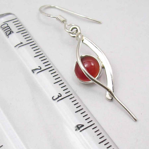 Cercei Argint 925 cu Carnelian, 4,5 cm lungime