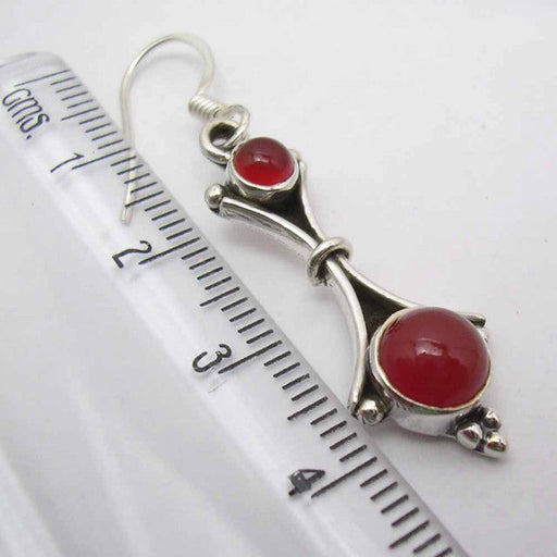 Cercei Argint 925 cu Carnelian, 4.6 cm lungime