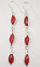 Cercei Argint 925 cu Carnelian , 6.6 cm lungime