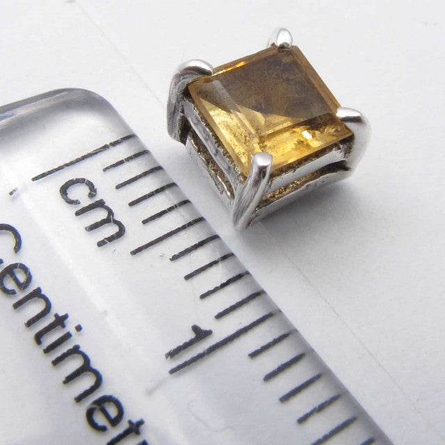 Cercei Argint 925 cu Citrin 0.5 cm lungime