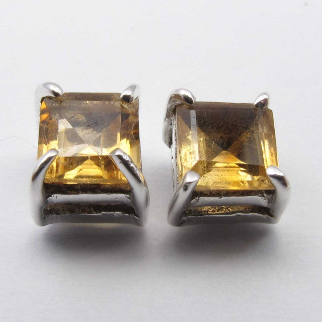 Cercei Argint 925 cu Citrin 0.5 cm lungime