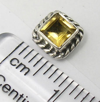 Cercei Argint 925 cu Citrin, 0.7 cm lungime