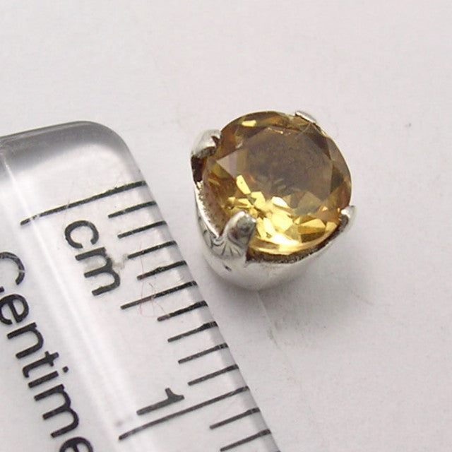 Cercei Argint 925 cu Citrin, 0.7 cm lungime