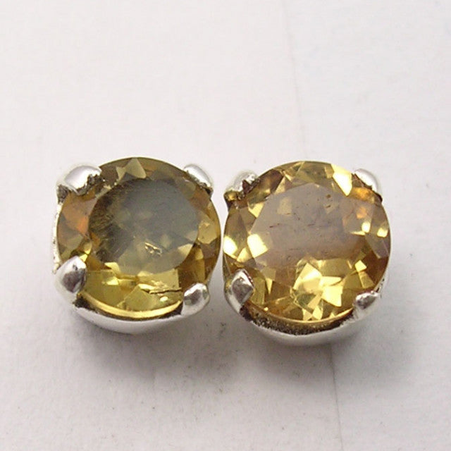 Cercei Argint 925 cu Citrin, 0.7 cm lungime