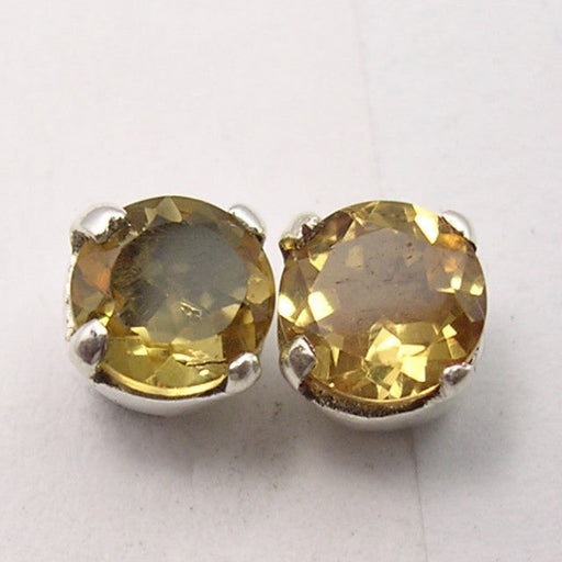 Cercei Argint 925 cu Citrin, 0.7 cm lungime