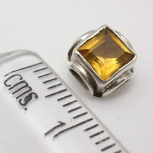 Cercei Argint 925 cu Citrin, 0.7 cm lungime