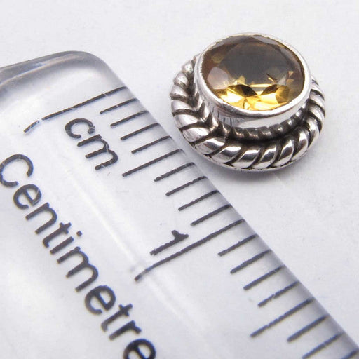 Cercei Argint 925 cu Citrin, 0.8 cm lungime