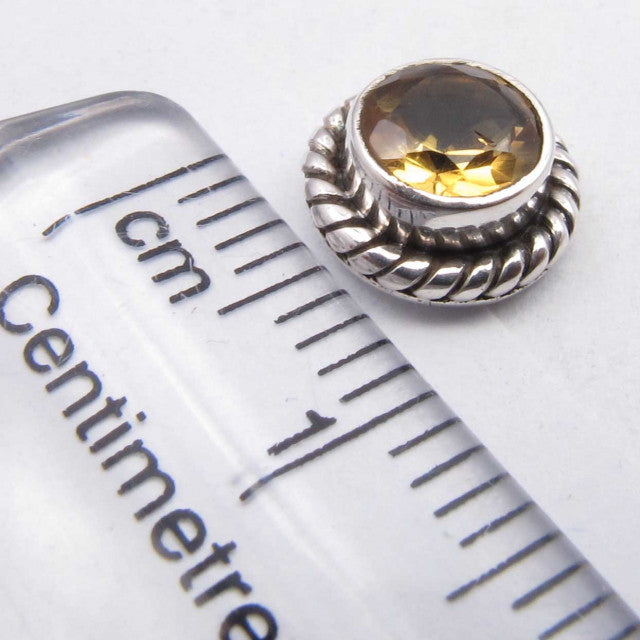 Cercei Argint 925 cu Citrin, 0.8 cm lungime