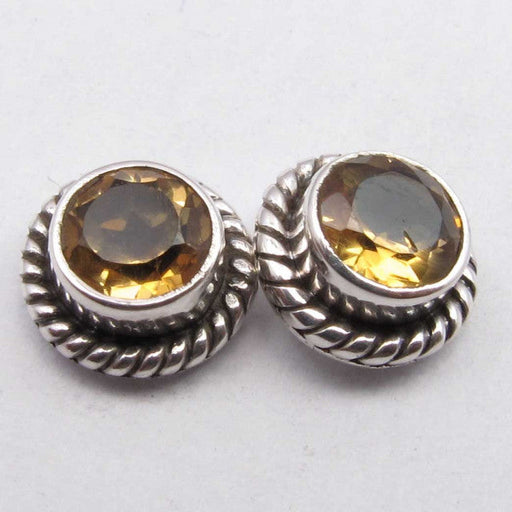 Cercei Argint 925 cu Citrin, 0.8 cm lungime