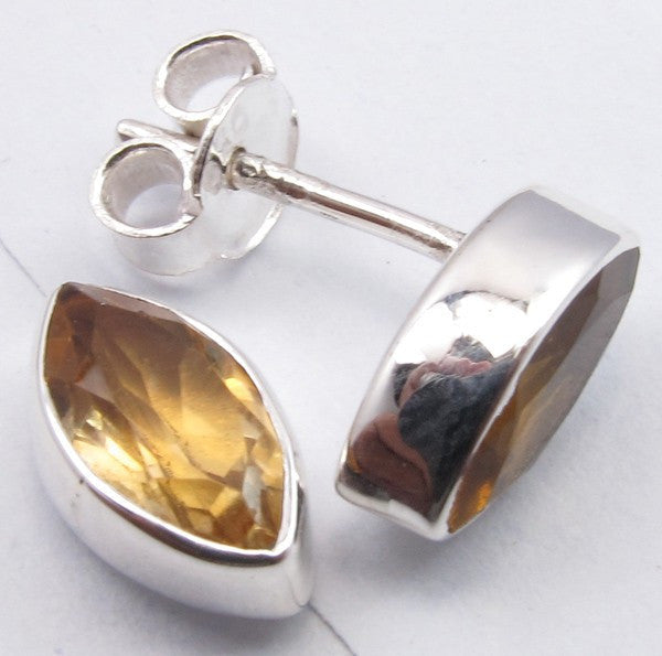 Cercei Argint 925 cu Citrin, 1.1 cm lungime