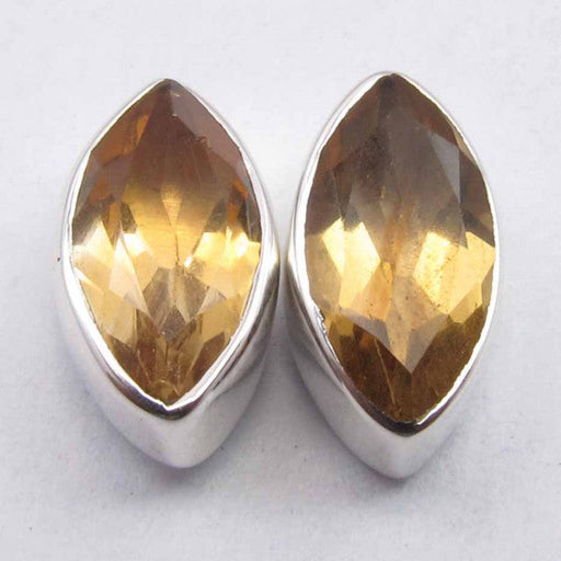 Cercei Argint 925 cu Citrin, 1.1 cm lungime