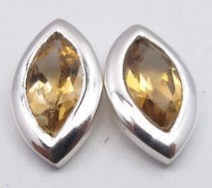 Cercei Argint 925 cu Citrin, 1.5 cm lungime