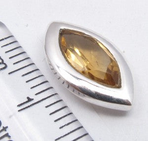 Cercei Argint 925 cu Citrin, 1.5 cm lungime