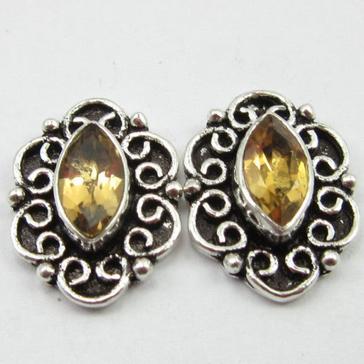 Cercei Argint 925 cu Citrin 1.5 cm lungime