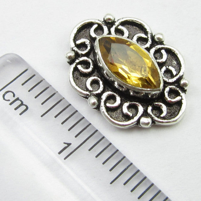 Cercei Argint 925 cu Citrin 1.5 cm lungime