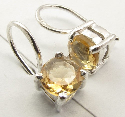 Cercei Argint 925 cu Citrin, 1.6 cm lungime