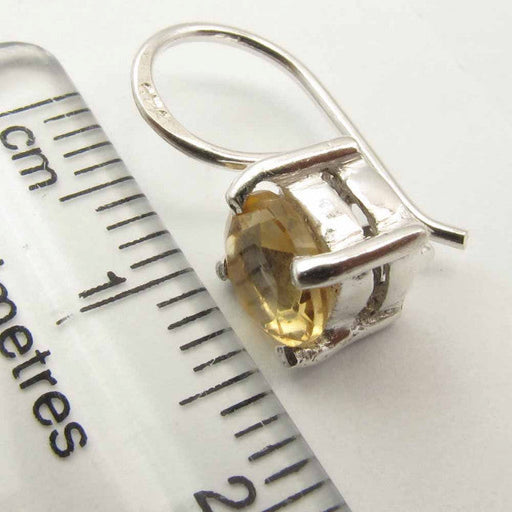 Cercei Argint 925 cu Citrin, 1.6 cm lungime