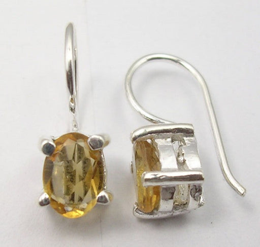 Cercei Argint 925 cu Citrin, 1.7 cm lungime