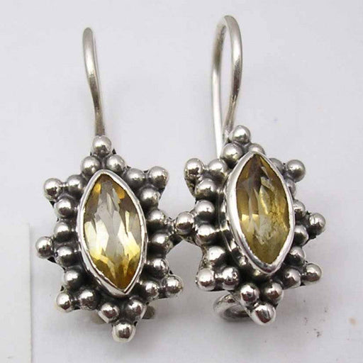 Cercei Argint 925 cu Citrin, 2.3 cm lungime
