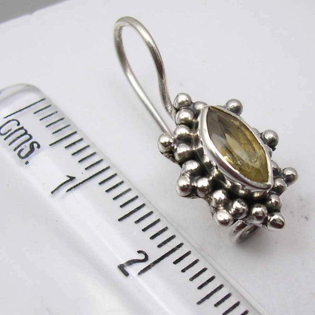 Cercei Argint 925 cu Citrin, 2.3 cm lungime