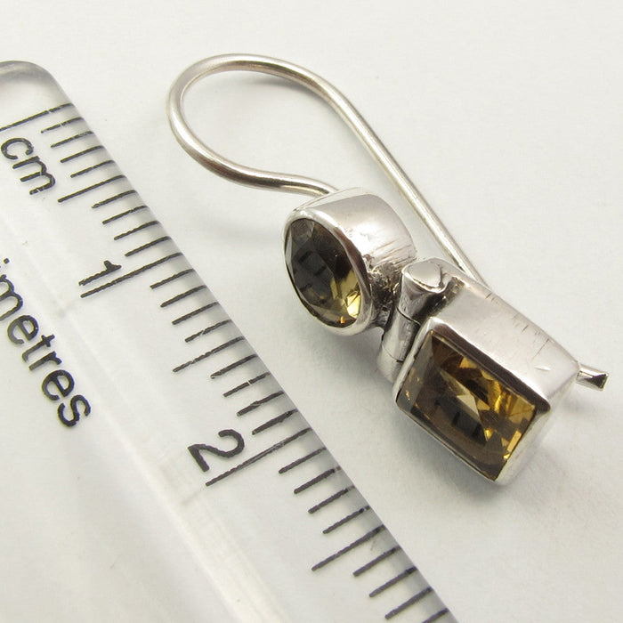 Cercei Argint 925 cu Citrin 2,5 cm lungime