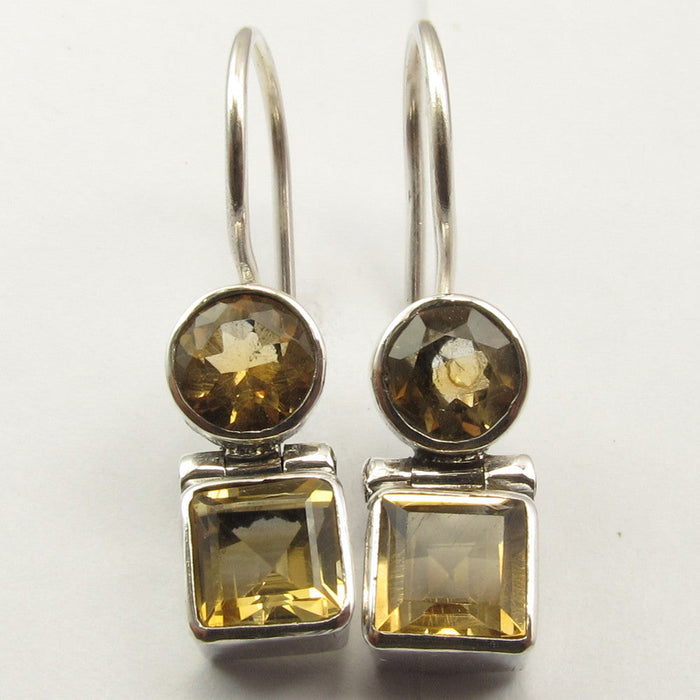 Cercei Argint 925 cu Citrin 2,5 cm lungime