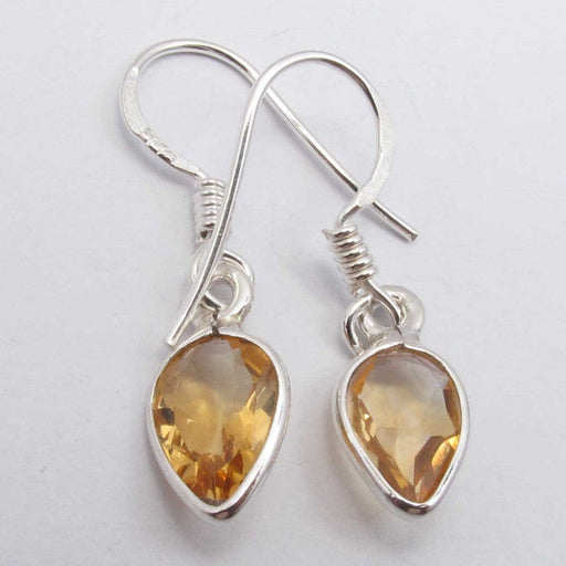 Cercei Argint 925 cu Citrin, 2.8 cm lungime