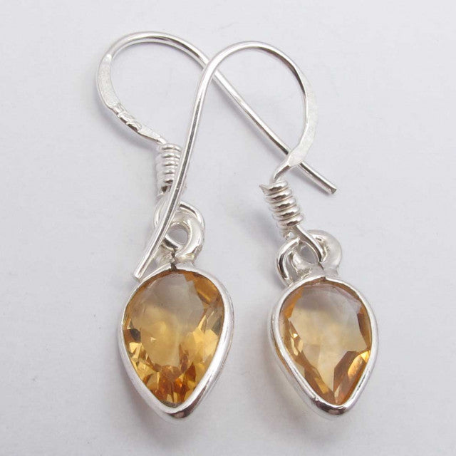 Cercei Argint 925 cu Citrin, 2.8 cm lungime