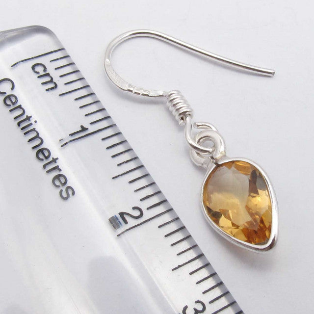 Cercei Argint 925 cu Citrin, 2.8 cm lungime