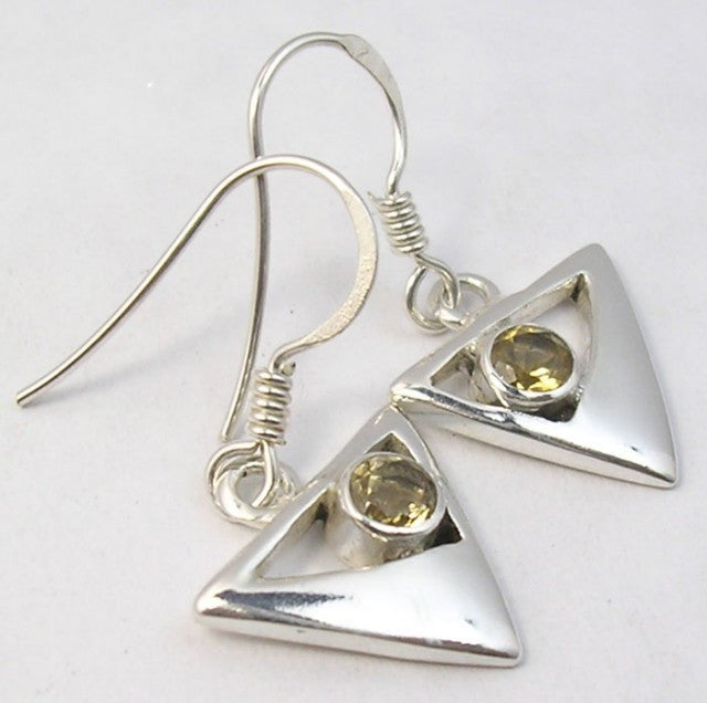 Cercei Argint 925 cu Citrin , 2,9 cm lungime