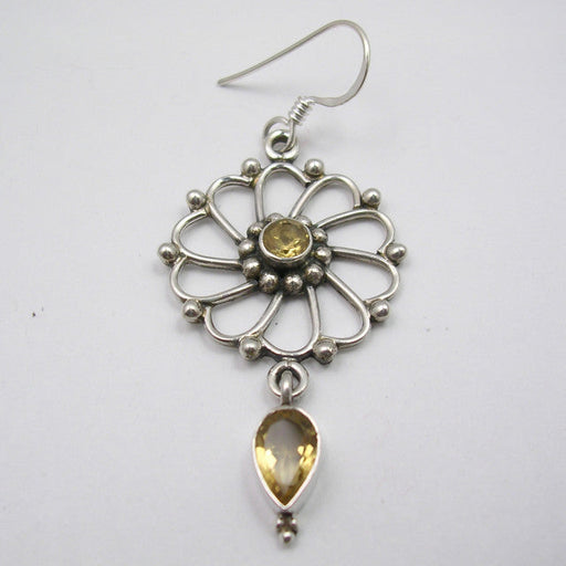 Cercei Argint 925 cu Citrin, 3.5 cm lungime