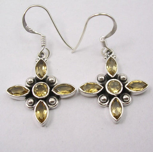 Cercei Argint 925 cu Citrin, 3,6 cm lungime