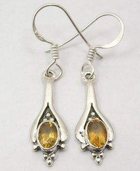 Cercei Argint 925 cu Citrin 3,6 cm lungime