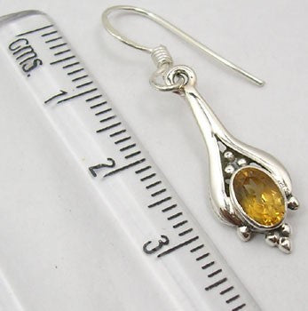 Cercei Argint 925 cu Citrin 3,6 cm lungime