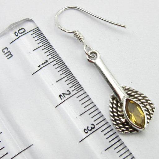 Cercei Argint 925 cu Citrin 3,6 cm lungime