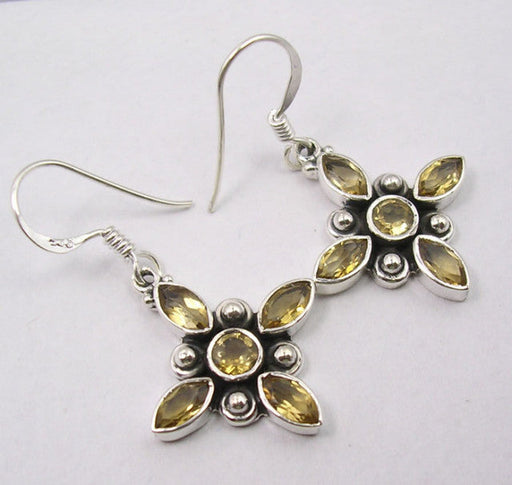 Cercei Argint 925 cu Citrin, 3,6 cm lungime