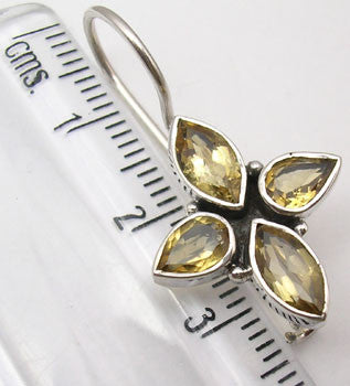 Cercei Argint 925 cu Citrin, 3 cm lungime