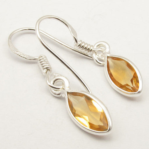 Cercei Argint 925 cu Citrin, 3 cm lungime