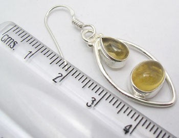 Cercei Argint 925 cu Citrin, 4.2 cm lungime