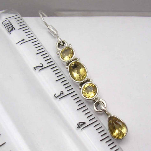 Cercei Argint 925 cu Citrin 4,7 cm lungime
