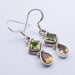 Cercei Argint 925 cu Citrin si Peridot, 3.5 cm lungime