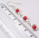 Cercei Argint 925 cu Coral, 5.5 cm lungime