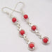 Cercei Argint 925 cu Coral, 5.5 cm lungime