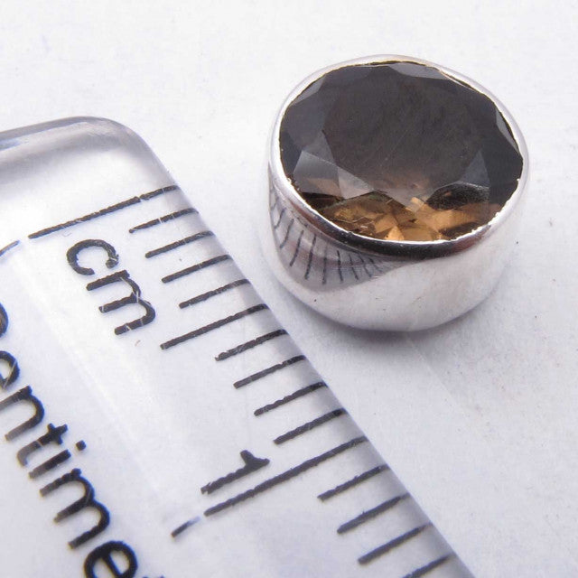 Cercei Argint 925 cu Cuart Fumuriu, 0.8 cm lungime